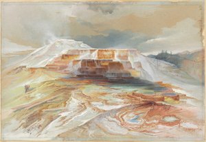 Heiße Quellen am Gardiner River, Yellowstone von Thomas Moran