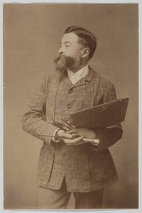 Dreiviertelporträt von Thomas Nast mit Palette und Pinsel von Thomas Nast