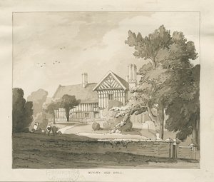 Betley Altes Herrenhaus: Sepiazeichnung, 1838