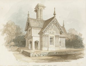 Blithfield - Lodge im Bagot Park: Aquarell von Thomas Peploe Wood