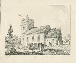 Fradswell Kirche: Feder- und Tuschzeichnung von Thomas Peploe Wood