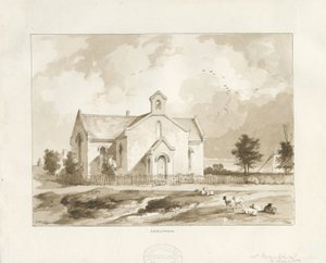 Gentleshaw Kirche: Sepia-Zeichnung von Thomas Peploe Wood