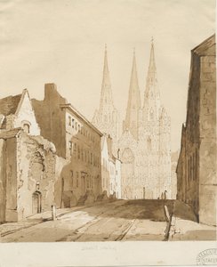 Lichfield Cathedral: Rot-Sepia-Zeichnung