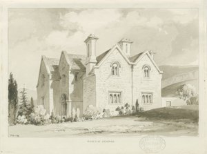 Moreton Vicarage: Sepiawaschzeichnung, 1841 von Thomas Peploe Wood