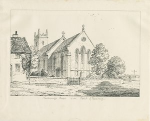 Newborough Kirche: Feder- und Tintenzeichnung von Thomas Peploe Wood