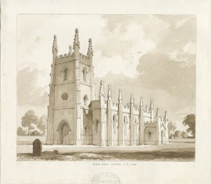 Perry Barr Kirche: Sepia-Waschzeichnung
