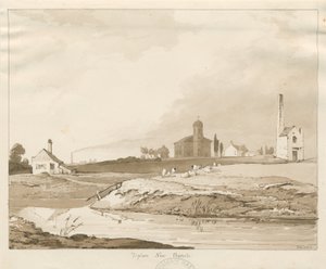 Tipton Neue Kirche: Sepia-Waschzeichnung