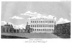 Judenkrankenhaus, Mile End Road, Whitechapel, London, spätes 18. oder frühes 19. Jahrhundert