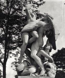 Saturn entführt Cybele, Allegorie der Erde, ca. 1675-80, fotografiert im Jardin des Tuileries, Paris, von Adolphe Giraudon (1849-1929)