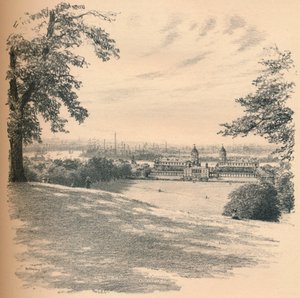 Greenwich Palace vom Observatoriumshügel, 1902 von Thomas Robert Way
