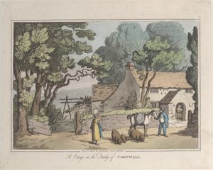 Ein Cottage im Herzogtum Cornwall, aus Skizzen aus der Natur, 1822