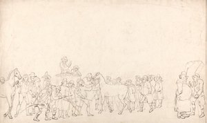 Ein Pferdeverkauf im Hopkins Repository (Umriss) von Thomas Rowlandson