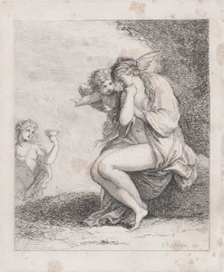 Ariadne auf Naxos von Bacchus angesprochen, um 1790