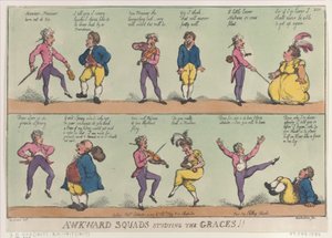Unbeholfene Truppen studieren die Anmut!!, 29. August 1809 von Thomas Rowlandson
