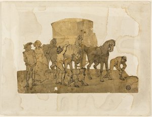 Kutschpferde und Stallknechte