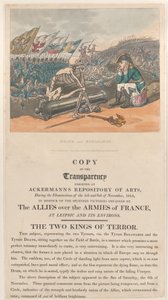 Tod und Bonaparte, die zwei Könige des Schreckens, 1. Januar 1814 von Thomas Rowlandson