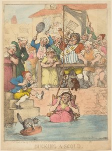 Eine zänkische Frau eintauchen von Thomas Rowlandson
