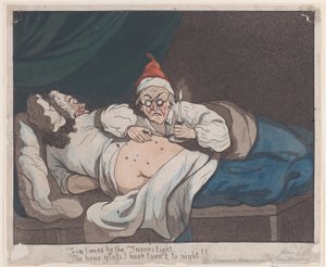 Fünfmal bei des Dochts Licht, die Sanduhr habe ich zur Nacht gemacht!!, 1793 von Thomas Rowlandson