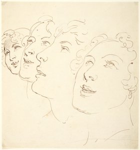Vier Köpfe von Thomas Rowlandson