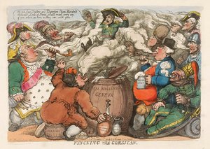 Funcking der Korsikaner, veröffentlicht 1813, handkolorierte Gravur von Thomas Rowlandson