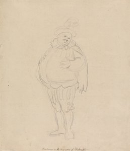 Henderson in der Rolle des Falstaff von Thomas Rowlandson