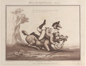 Pferdefähigkeiten, Skizze 8: Ein Arithmetiker!!, 1. August 1799 von Thomas Rowlandson