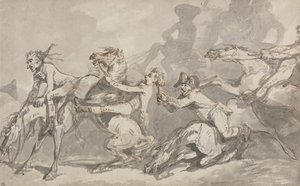 Zusammenstoß von Reitern von Thomas Rowlandson