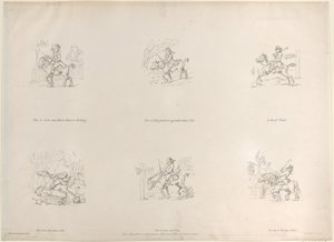 Wie man jedes Pferd, jede Stute oder jeden Wallach wendet, wie man elegant und angenehm den Hügel hinunter reitet von Thomas Rowlandson