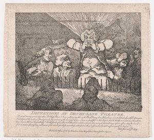 Nachahmungen im Drury-Lane-Theater, malerische Schönheiten von Boswell, Teil der Zweite..., 20. Juni 1786 von Thomas Rowlandson