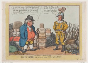 John Bull bewaffnet die Spanier, 3. Oktober 1808