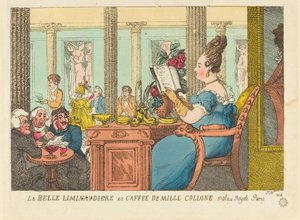 Die schöne Limonadenverkäuferin im Café des Mille Colonnes, Palais Royal, Paris