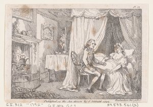 Lady Booby versucht, den makellosen Joseph zu verführen, aus Die Abenteuer von Joseph Andrew..., 1792 von Thomas Rowlandson