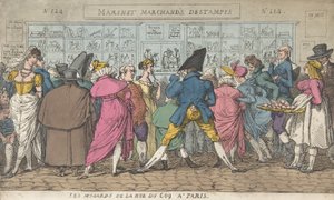Les Musards de la Rue du Coq à Paris, ca. 1810 von Thomas Rowlandson