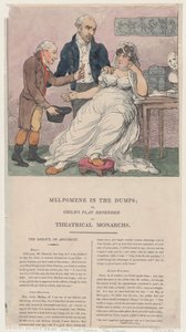 Melpomene in den Dreck, oder Kinderspiel verteidigt von Theatralischen Monarchen, 1804 von Thomas Rowlandson