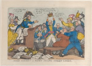 Scheinauktion oder Boney verkauft gestohlene Waren von Thomas Rowlandson