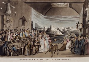 Mr. Bullocks Ausstellung der Lappen im Egyptian Hall, Piccadilly, 1822 von Thomas Rowlandson