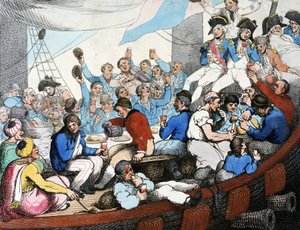 Napoleonische Kriege, Ägyptische Expedition: Admiral Horatio Nelson feiert mit seinen Truppen den Sieg in der Schlacht am Nil, August 1798