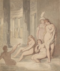 Nymphen in einem römischen Bad von Thomas Rowlandson
