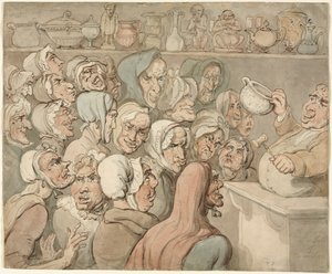 Alte Jungfern bei einem Kuriositätenverkauf von Thomas Rowlandson