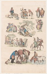 Tafel 14, Umrisse von Figuren, Landschaften und Vieh... für Lernende, 1. Juni 1790
