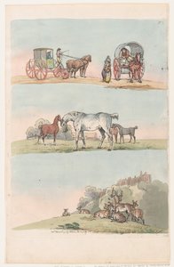 Tafel 3, Umrisse von Figuren, Landschaften und Vieh... für die Verwendung von Lernenden, März 8, 1790 von Thomas Rowlandson