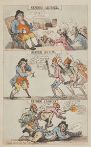 Reform Empfohlen - Reform Begonnen - Reform Vollendet von Thomas Rowlandson