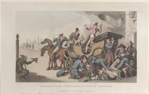 Durchsucht von den Douaniers an den französischen Grenzen, aus Journal of Sentimental Travels in..., 1821 von Thomas Rowlandson
