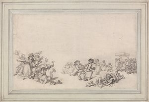 Schlittschuhlaufen auf der Serpentine von Thomas Rowlandson