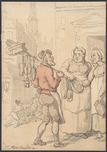 Straßenszene: Bürstenverkäufer von Thomas Rowlandson