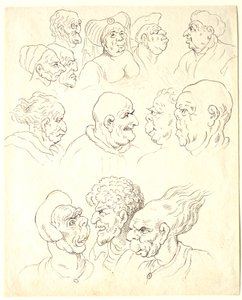 Studien grotesker Köpfe von Thomas Rowlandson
