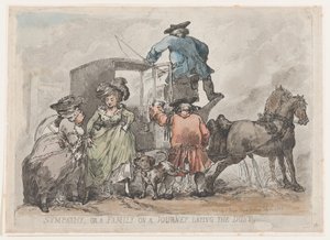 Mitgefühl, oder Eine Familie auf einer Reise, die den Staub legt, 12. Juli 1784 von Thomas Rowlandson