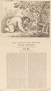 Der berühmte schwarze Kohlenhauer, Schwarzer Charley, schaut in den Mund der wunderbaren Kohlenmine von Thomas Rowlandson