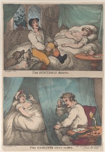 Der Jäger steht auf, der Spieler geht zu Bett, 31. Juli 1809, neu aufgelegt 1811 von Thomas Rowlandson