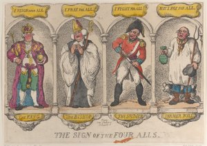 Das Zeichen der Vier Alls, 1810 von Thomas Rowlandson
